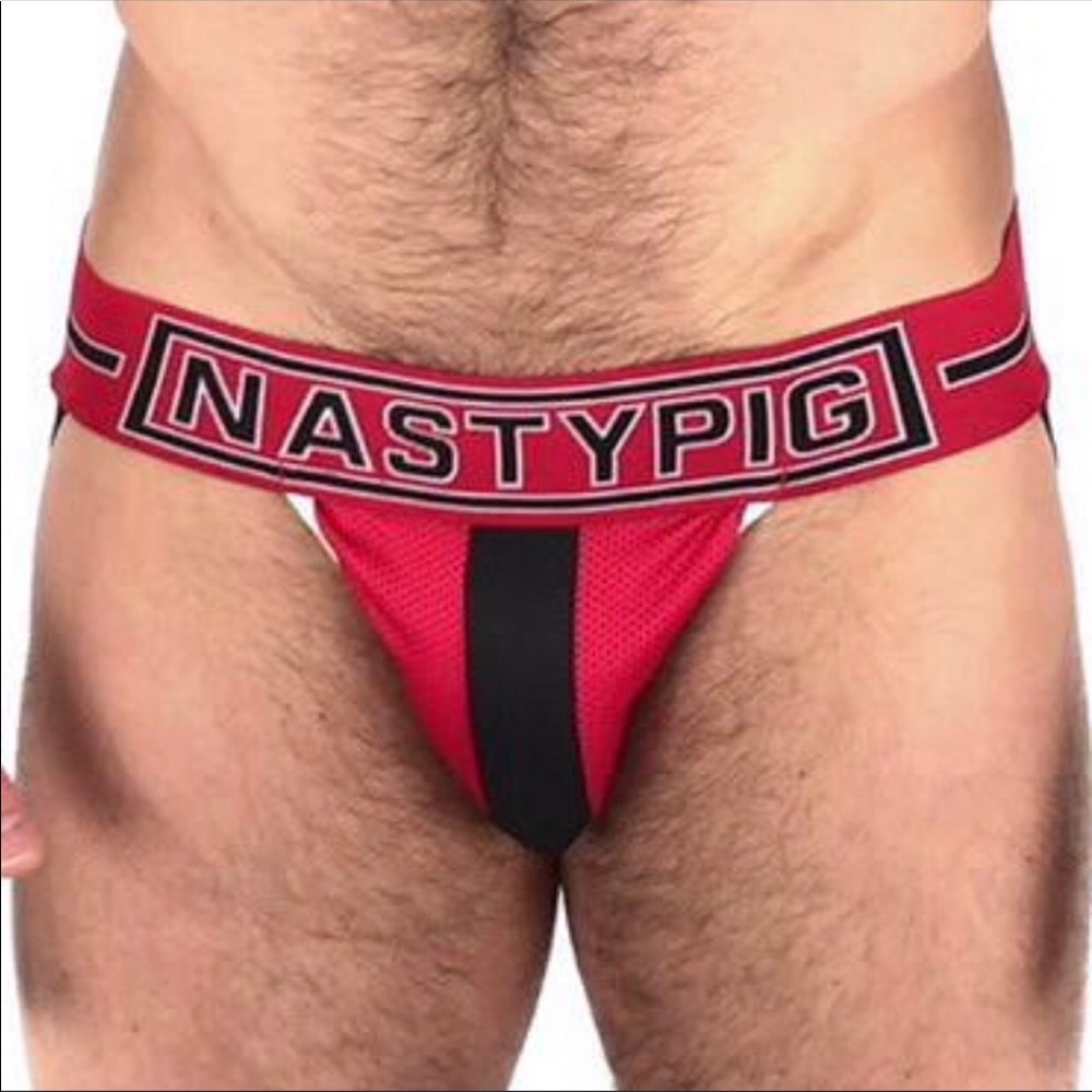 NASTY PIG Rival Jock Strap Red & Black XLarge NEW! - Picture 1 of 8
